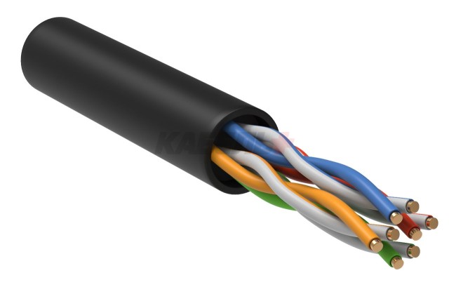 ITK Витая пара U/UTP кат.5E 4x2х24AWG solid LSZH нг(А)-HF черный (305м)