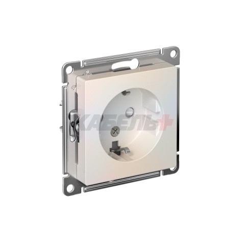 ATLASDESIGN РОЗЕТКА с заземлением со шторками, 16А, механизм, ЖЕМЧУГ