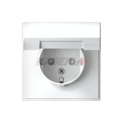 ARTGALLERY РОЗЕТКА с заземл. со шторк. с крышкой, 16А, IP20, механизм, БЕЛЫЙ