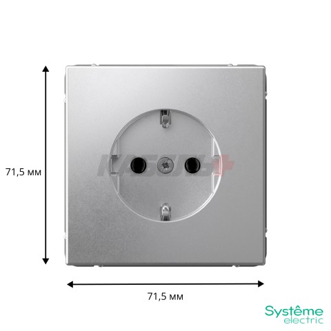 ARTGALLERY РОЗЕТКА с заземлением, 16А, механизм, быстрозажим. клем., АЛЮМИНИЙ