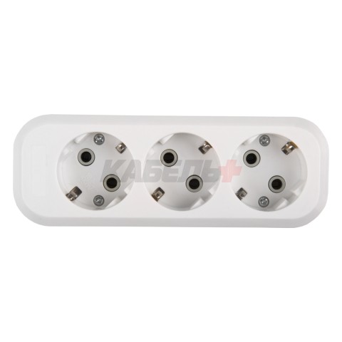 Розеточная колодка GSB-16-3-G-IP20 Classic, 16А, 3 места, c/з, б/в, IP20, 1/50