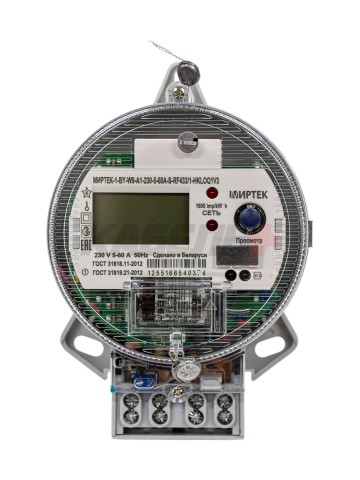 Счетчик однофазный МИРТЕК-1-BY-W9-A1-230-5-60A-S-RF433/1-HKLOQ1V3