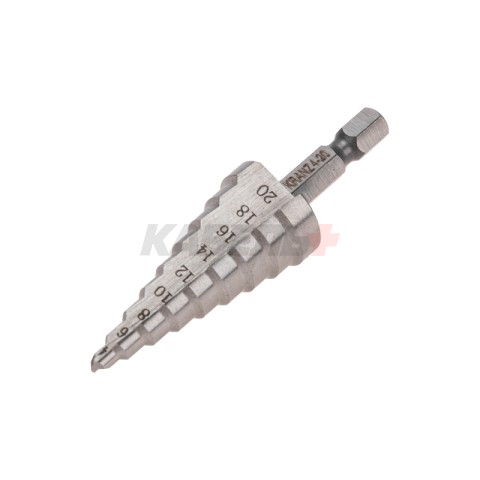 Сверло по металлу ступенчатое 4,0-20,0мм, 76мм, 62 HRC KRANZ