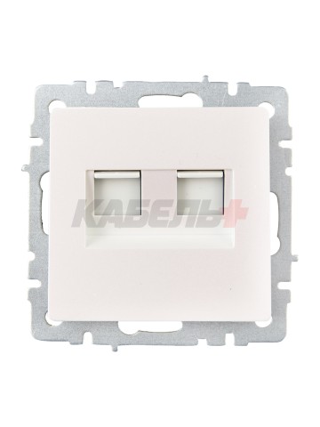 BRITE Розетка компьютерная двойная RJ45 кат.6 РК11-2-БрЖ жемчуг IEK