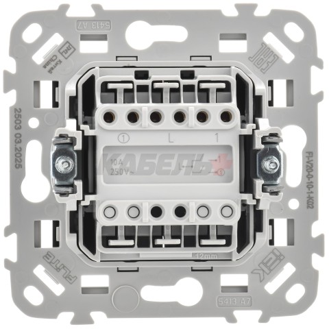 FLITE Выключатель 2-клавишный 10А ВС12-1-0-ФлЧ черный IEK