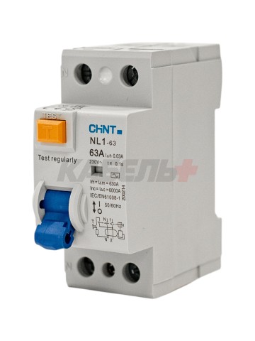 УЗО NL1-63 06kA 2P 63A 30mA тип AC (DB) (R)