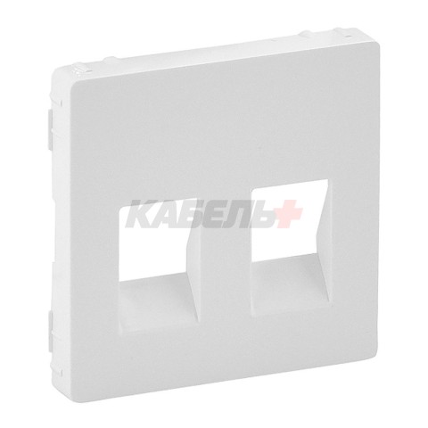 Valena Life - Лицевая панель для аудиорозетки с пружинными зажимами двойной, белая