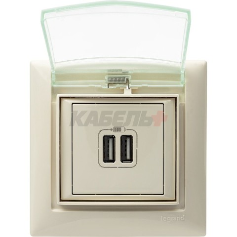 VALENA Розетка USB A+A 15Вт слоновая кость