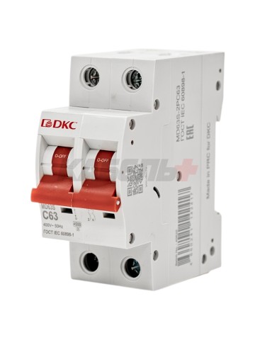 Автоматический выключатель YON max типа MD63S, 4,5кА, 2 полюса, хар-ка C, 63А DKC