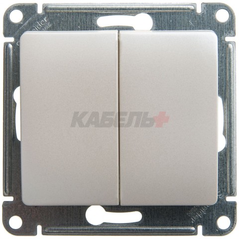 Переключатель  2-клавишный Schneider Electric Glossa GSL000665 Перламутр