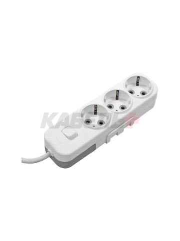 EL-BI,Myra,удлинитель 3гн2м с/з с выкл. белый,527-010202-312