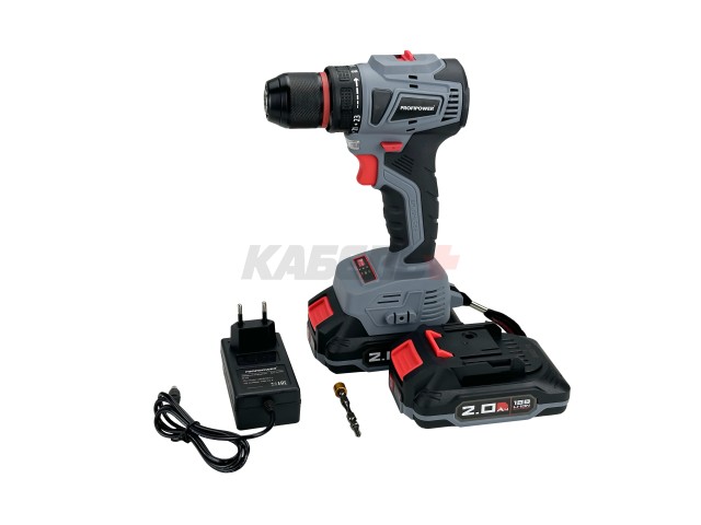 Аккумуляторный шуруповерт бесщеточный T0056 ProfiPower MKBL-20B (Li-ion-2шт, 20В-2.0Ач, З/У, 0,8-10мм, кейс)