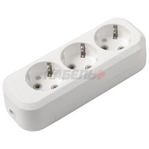 Розеточная колодка GSB-16-3-G-IP20 Classic, 16А, 3 места, с заземлением, без выключателя, IP20 General