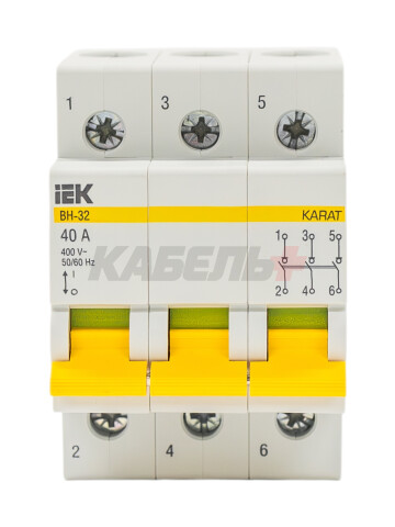 KARAT Выключатель нагрузки (мини-рубильник) ВН-32 3P 40А IEK