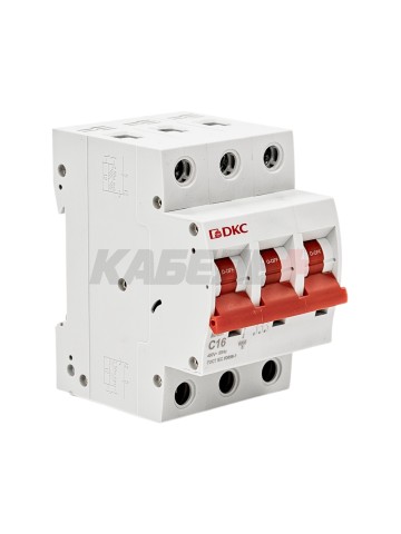 Автоматический выключатель YON max типа MD63N, 6кА, 3 полюса, хар-ка C, 16А DKC