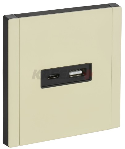 FORTE&PIANO Розетка USB A+C 3,1А FP850M металл серый сланец IEK
