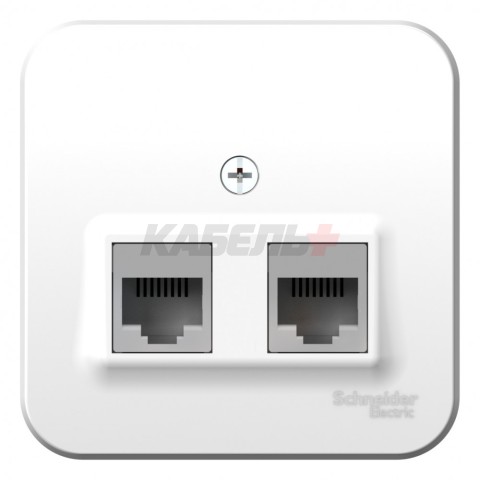 BLANCA О/У РОЗЕТКА двойная компьютерная RJ45, кат.5E, ИЗОЛ.ПЛ., БЕЛЫЙ