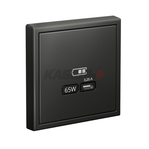 ARTGALLERY USB РОЗЕТКА тип-С 65Вт высокоскор.заряд. QC, PD, механизм, БАЗАЛЬТ