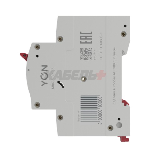 Модульный автоматический выключатель YON MB63, 3P, характеристика C, 16A, 6kA DKC