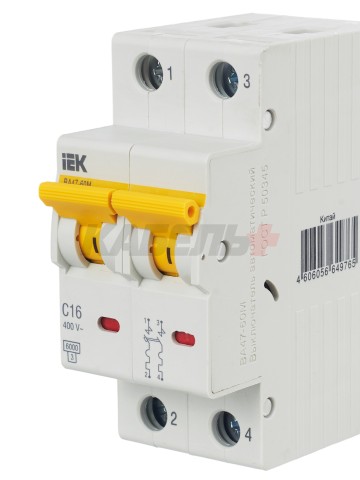 KARAT Автоматический выключатель ВА47-60M 2P C 16А 6кА IEK
