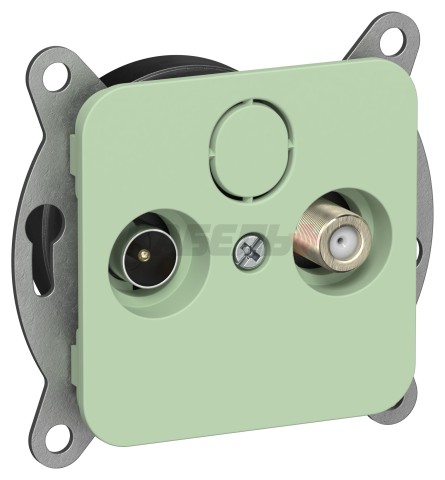 FLITE Розетка 2-местная TV+SAT экранированная оконечная РТВс-2-1-1-ФлФ фисташковый IEK