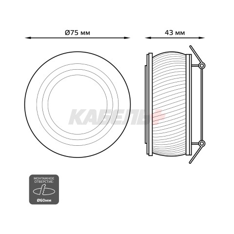 Светильник Gauss Backlight BL086 Кругл. Белый/Белый, Gu5.3, 3W, LED 3000K 1/30