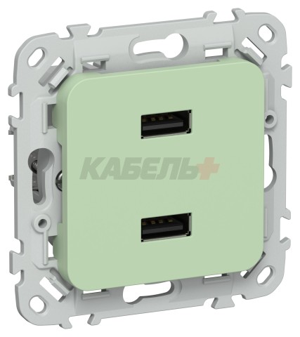 FLITE Розетка USB A+A 3,1А РЮ-2-ФлФ фисташковый IEK