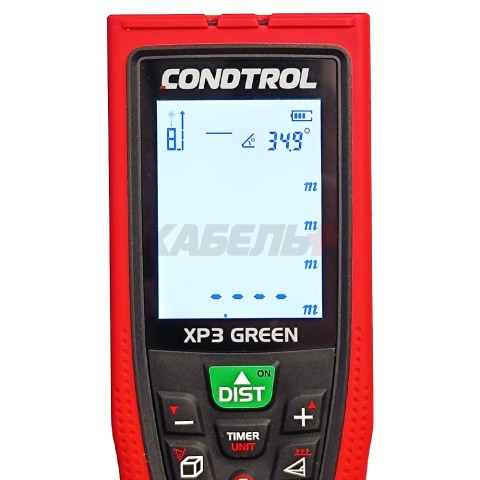 Дальномер лазерный XP3 Green (Зеленый / 120 м/ +- 1.5 мм / 3хAAA Ni-MH / Чехол), CONDTROL