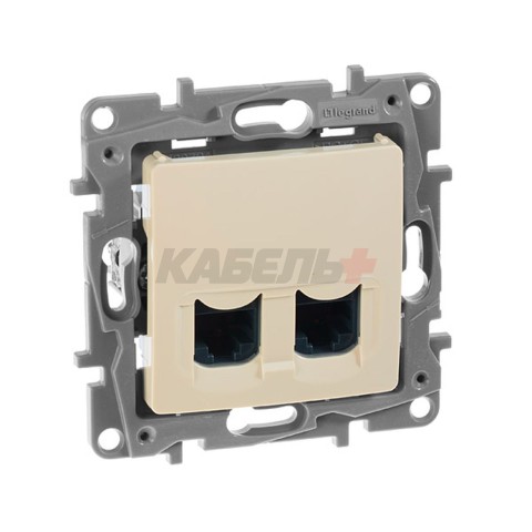 Etika - Розетка 2хRJ-45 UTP CAT6 (сл.кость)