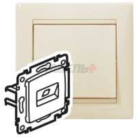 VALENA Розетка компьютерная двойная RJ45 категория 6 UTP с захватами слоновая кость