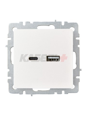 BRITE Розетка USB A+C 18Вт РЮ11-1-БрЖ жемчуг IEK