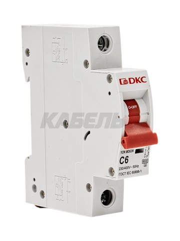 Автоматический выключатель YON max типа MD63N, 6кА, 1 полюс, хар-ка C, 6А DKC