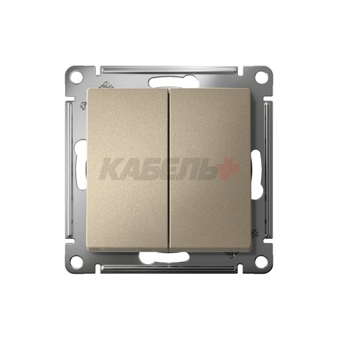 ATLASDESIGN 2-клавишный ВЫКЛЮЧАТЕЛЬ, сх.5, 10АХ, механизм, ШАМПАНЬ