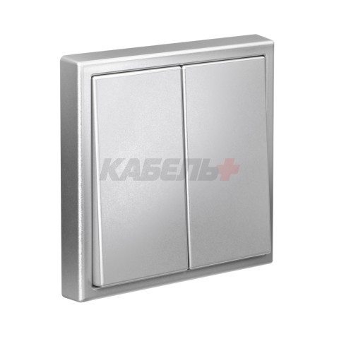 ARTGALLERY 2-клавишный ПЕРЕКЛЮЧАТЕЛЬ, 10АХ, механизм, быстрозажим. клем., АЛЮМИНИЙ