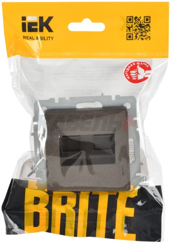 BRITE Розетка компьютерная двойная RJ45 кат.6 РК11-2-БрТБ темная бронза IEK