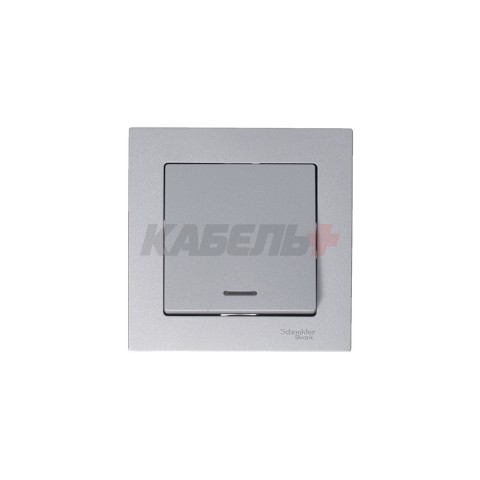 ATLASDESIGN 1-клавишный ВЫКЛЮЧАТЕЛЬ с подсветкой, сх.1а, 10АХ, механизм, АЛЮМИНИЙ