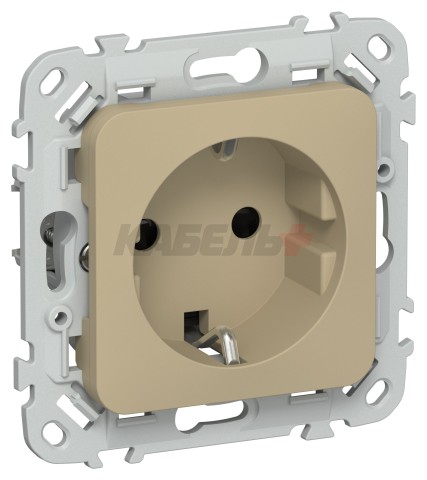 FLITE Розетка с заземлением с защитными шторками 16А РСш11-0-ФлХ хаки IEK