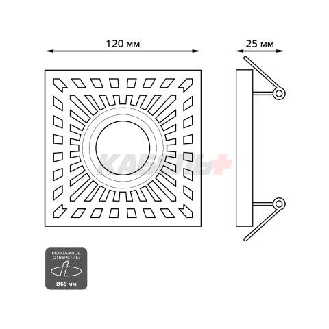 Светильник Gauss Backlight BL127 Квадрат. Белый, Gu5.3, 3W, LED 3000K 1/40