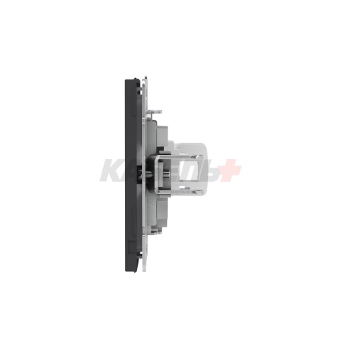 Компьютерная розетка RJ-45 без шторки, кат.5е одинарная, KANT, черный уголь DKC