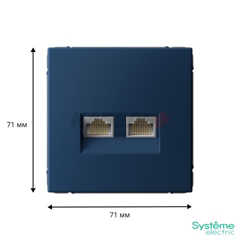 ARTGALLERY РОЗЕТКА двойная компьютерная RJ45+RJ45, кат.6А, механизм, АКВАМАРИН