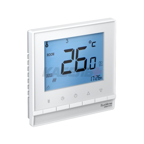 ATLASDESIGN ТЕРМОСТАТ электронный, программируемый, для теплого пола с датчиком, 16A, в сборе, БЕЛЫЙ