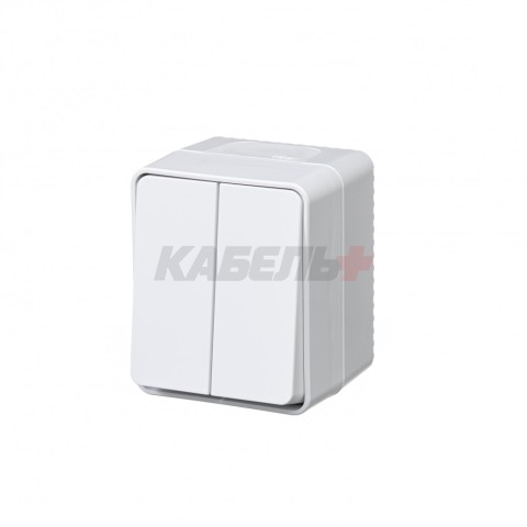 ATLASDESIGN PROFI IP54 О/У 2-клавишный ВЫКЛЮЧАТЕЛЬ, сх.5, 10АХ, БЕЛЫЙ