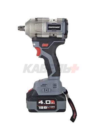 Аккумуляторный гайковерт бесщеточный ударный E0185 ProfiPower T-500N (Li-ion-1шт, 4.0Ач, 500Нм, ударная головка 17/19/21мм, З/У, в кейсе)