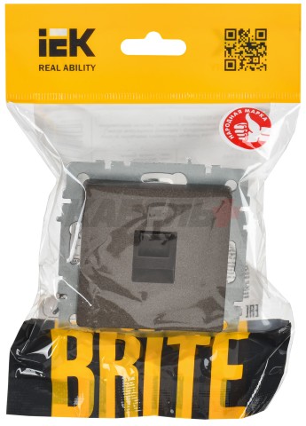 BRITE Розетка компьютерная RJ45 кат.6 РК11-БрТБ темная бронза IEK