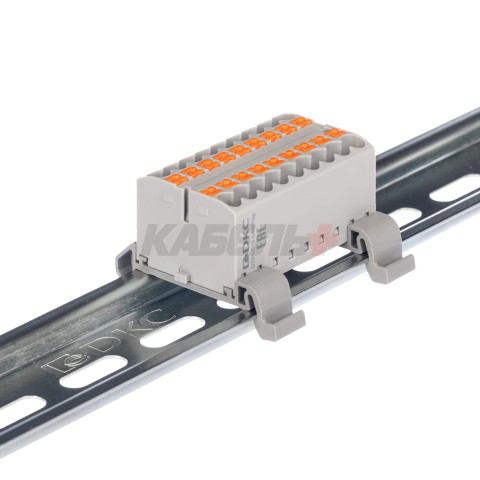 Блок распределительный, зажим push-in, 18 точек подключения 2,5 кв.мм, серый DKC