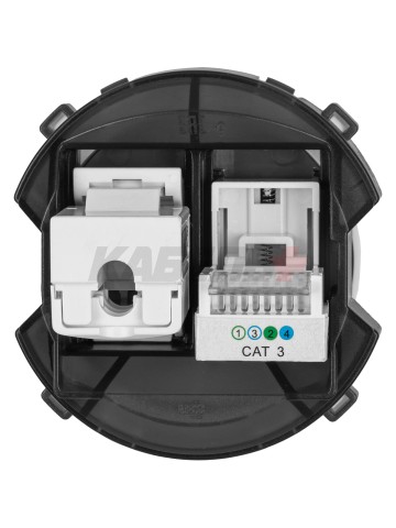 Розетка телефонная RJ11 + компьютерная RJ45 белая, "Байкал" TDM