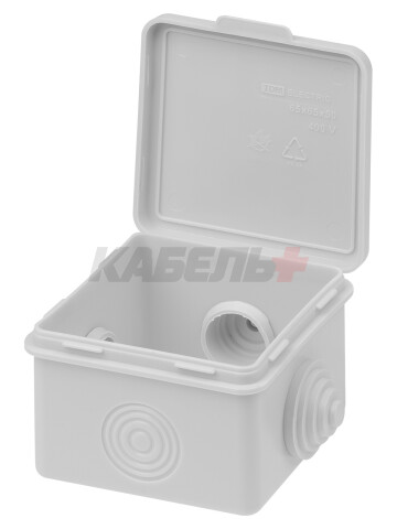 65х65х50мм ОП IP54 коробка распаячная, крышка,4 вх. TDM
