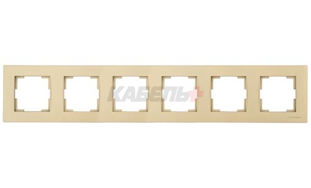 Rita - Рамка 6 постов, вертикальный монтаж, золото доре
