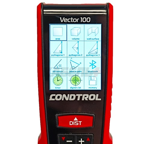 Дальномер лазерный Vector 100 (Красный / 100 м +- 1,5 мм / Li-lon / Smart Measure / Чехол), CONDTROL
