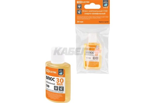 Флюс нейтральный СКФ, спирто-канифольный, 30 мл, дозатор, инд. упаковка, серия "Алмаз" TDM